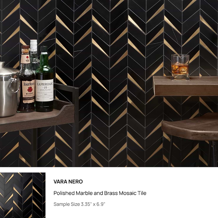 Top Selling Black and Gold Marble Tiles Sample Bundle (5)