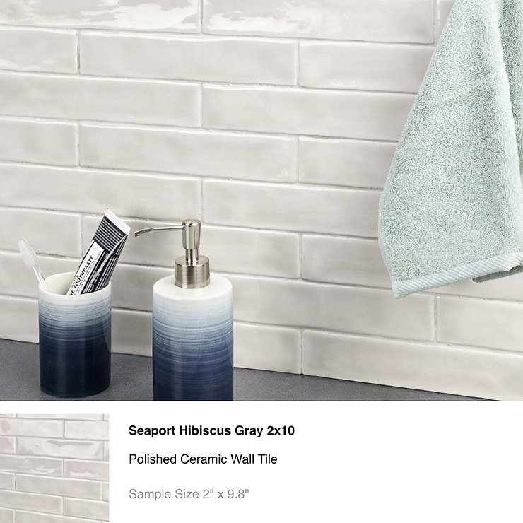 Top Selling Gray Porcelain and Ceramic Subway Tiles Sample Bundle (5)