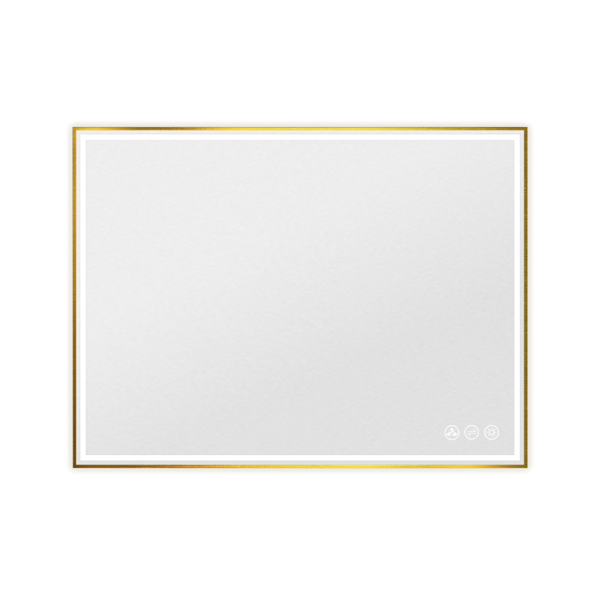 Mage Brushed Gold 48x30" Framed Rectangle LED Mirror