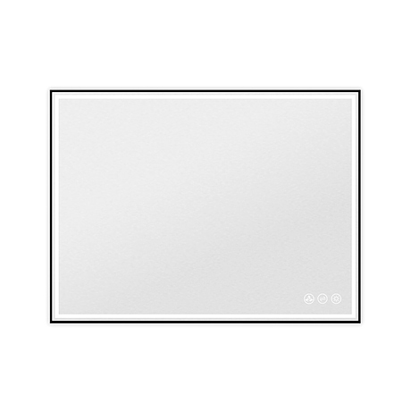 Mage Matte Black 48x30" Framed Rectangle LED Mirror