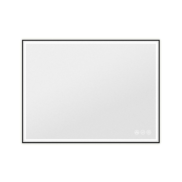 Mage Matte Black 48x30" Framed Rectangle LED Mirror