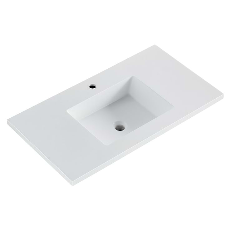 Gibson Light Wood 36" Single Vanity with Integrated White Acrylic Top