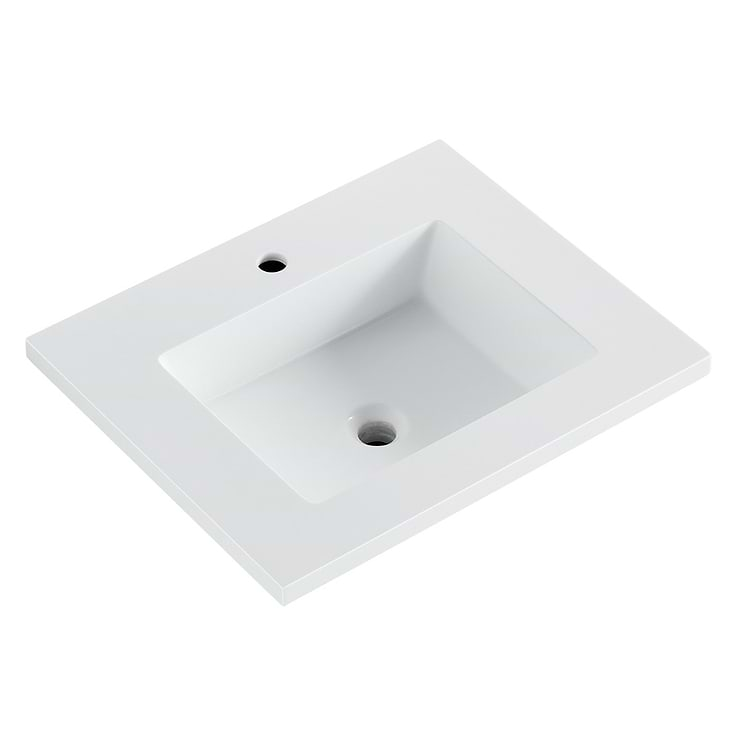 Gibson Light Wood 24" Single Vanity with Integrated White Acrylic Top