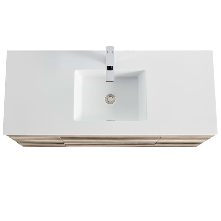 Gibson Light Wood 48" Single Vanity with Integrated White Acrylic Top