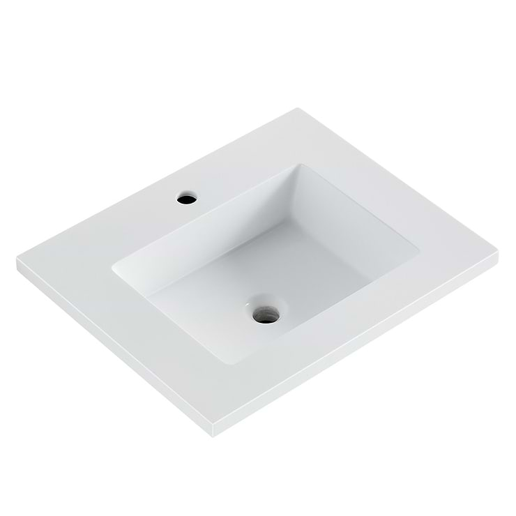 Gibson White 24" Single Vanity with Integrated White Acrylic Top