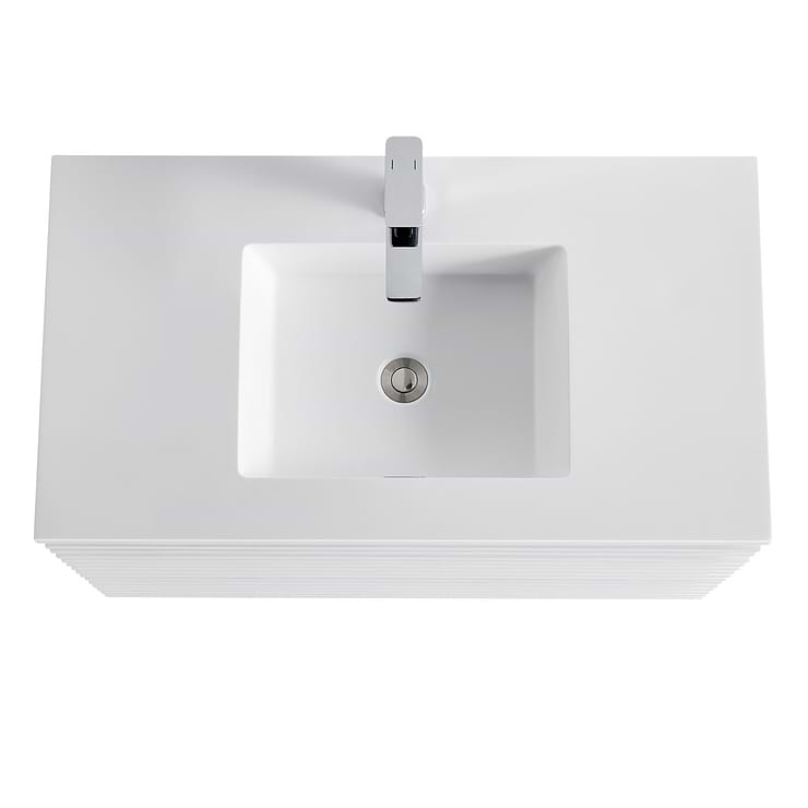 Gibson White 36" Single Vanity with Integrated White Acrylic Top