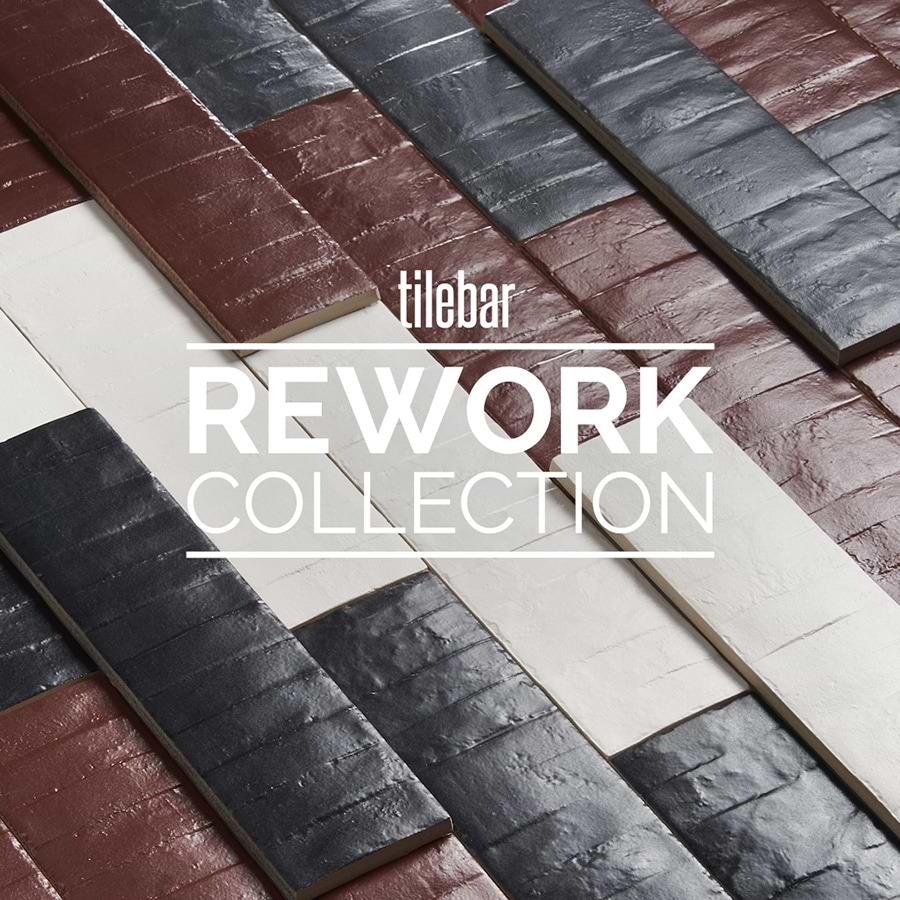 Rework Leather Black 3x12 Matte Porcelain Tile