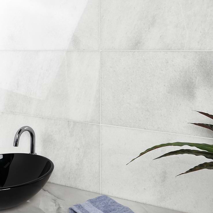 Biarritz White 12x24 Polished Marble Tile