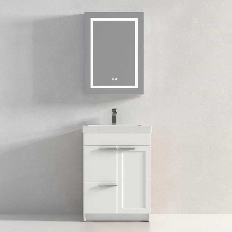 Mona White 24'' Vanity with Acrylic Counter