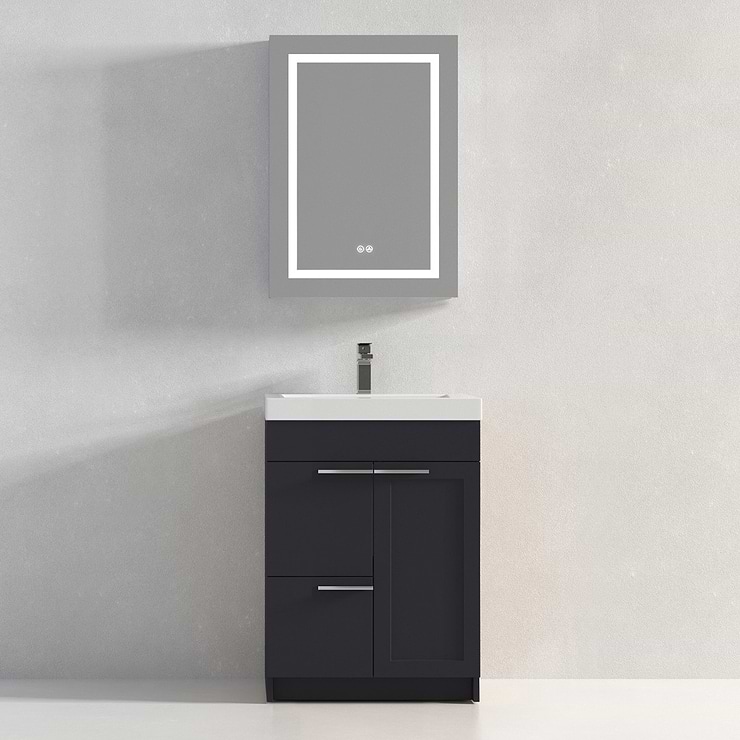 Mona Charcoal Gray 24'' Vanity with Acrylic Counter