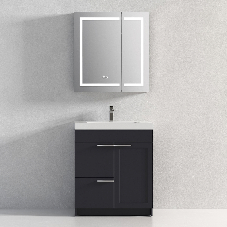 Mona 30" Charcoal Gray Vanity And Counter