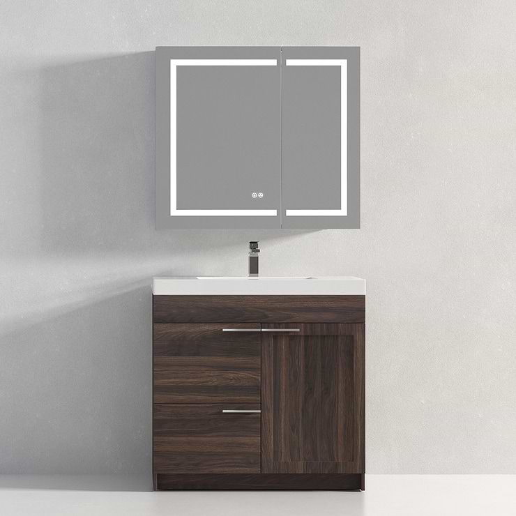 Mona 36" Cali Walnut Vanity And Counter
