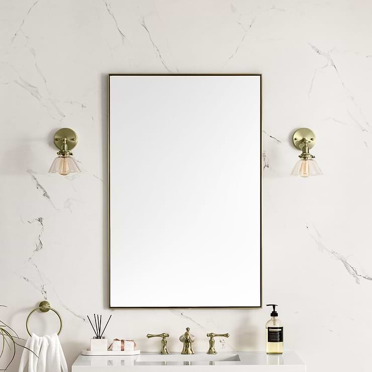 James Martin Vanities Rohe Champagne Brass 26x40" Rectangle Mirror