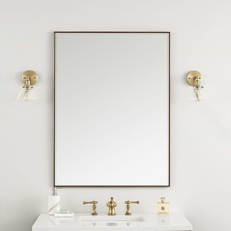 James Martin Vanities Rohe Champagne Brass 30x40" Rectangle Mirror