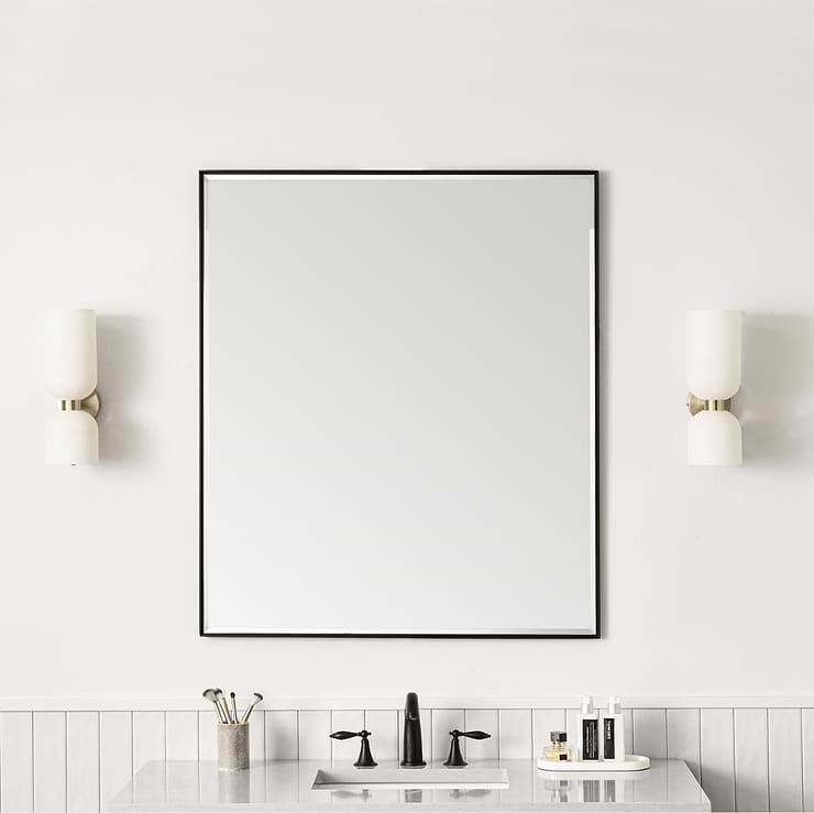 James Martin Vanities Rohe Matte Black 36x42" Rectangle Mirror