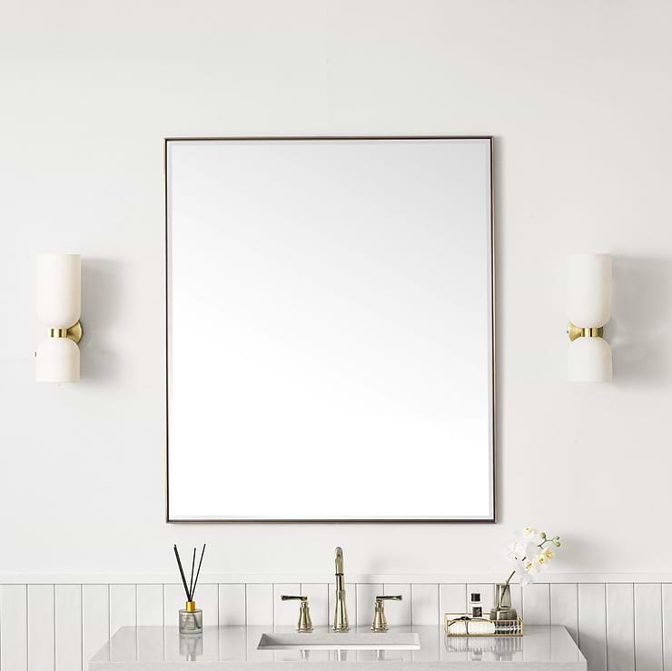 James Martin Vanities Rohe Champagne Brass 36x42" Rectangle Mirror