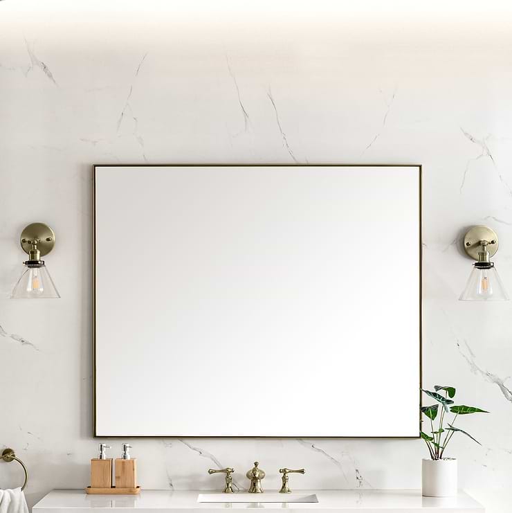 James Martin Vanities Rohe Champagne Brass 48x40" Rectangle Mirror