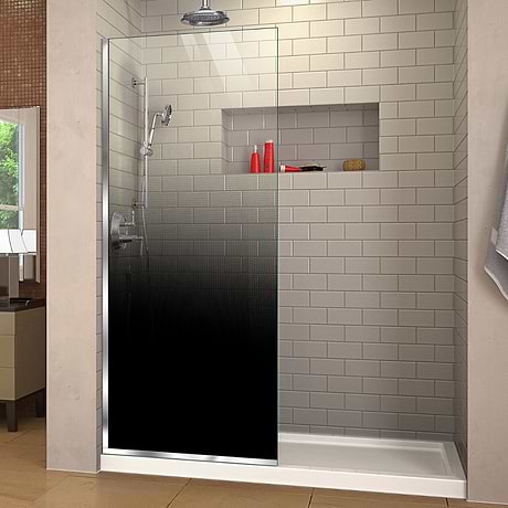 DreamLine Linea 34x72" Reversible Screen with Ombre Glass in Chrome