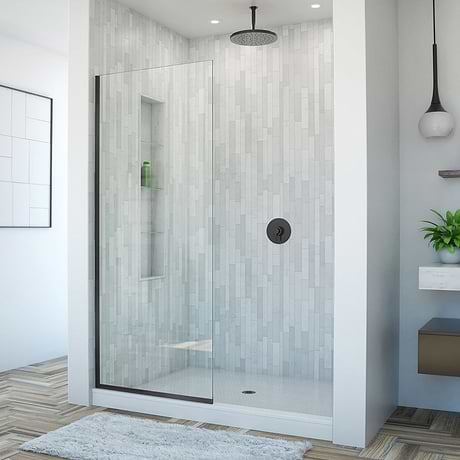 DreamLine Linea 34x72" Reversible Shower Screen with Clear Glass in  Satin Black