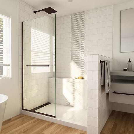 DreamLine Linea 34x72" Reversible Screen with Clear Glass in Oil Rubbed Bronze