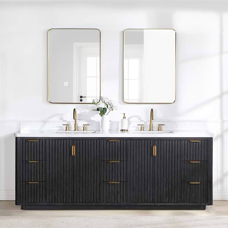 Olinda Brushed Gold 24x36" Framed Rectangle Mirror