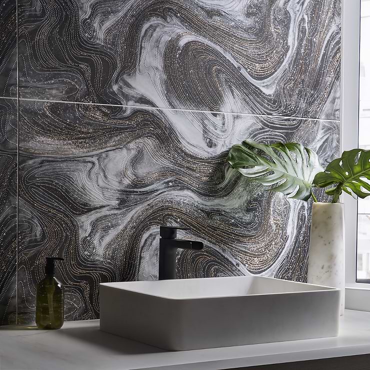 Australis By Paula Purroy White Deco 24x48 Artisan Decor Polished Porcelain Tile