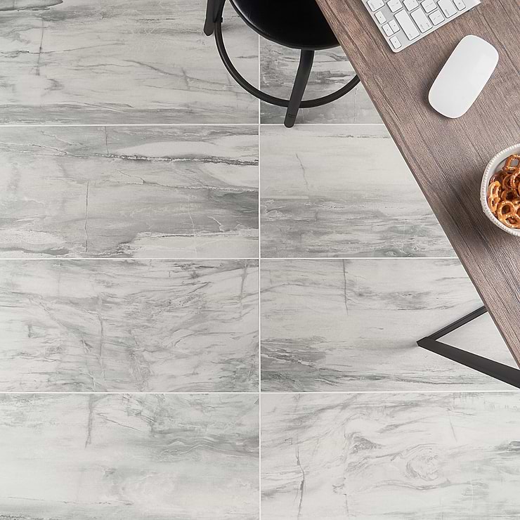 Petrawood White 12x24 Matte Porcelain Tile