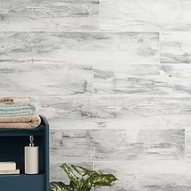 Petrawood White 8x48 Matte Porcelain Tile