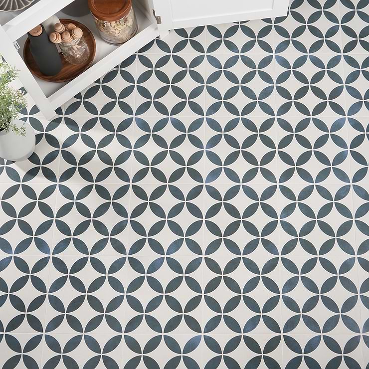 Lapaz White Petals 9x9 Matte Porcelain Tile