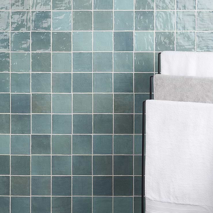 Portmore Aqua Blue 4x4 Glossy Ceramic Tile