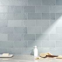 Bellami Zucchero Azul Blue 5x10 Glossy Ceramic Tile