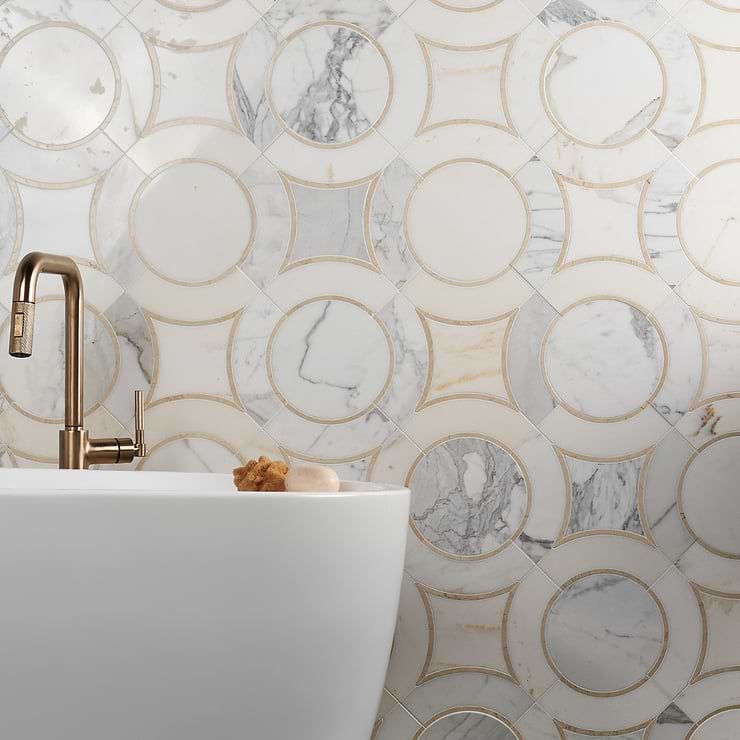 Highland Alpenglow Deux Marble Polished Mosaic Tile