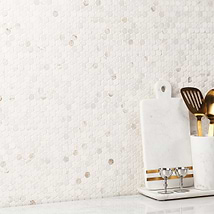 Alaska White 3/4" Penny round Polished Mosaic Tile
