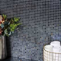 Swim Twilight Black Sky 1x1 Polished Glass Mosaic Tile