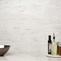 White Jade 1"x4" Polished Marble Mosaic Tile
