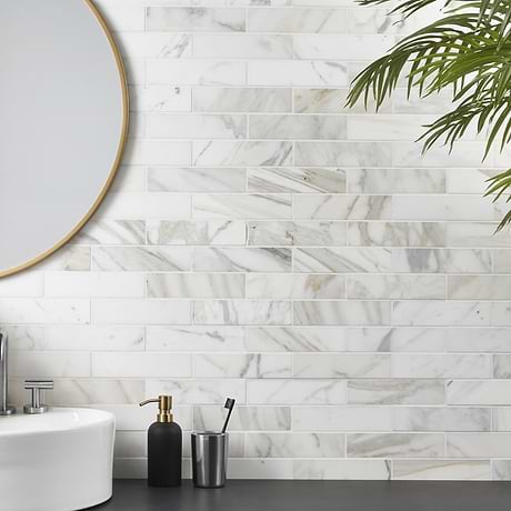 Calacatta Gold 2x8 Polished Marble Subway Tile