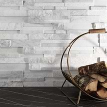 StackStone 3D Snow White Marble Ledger Panel Mosaic Wall Tile