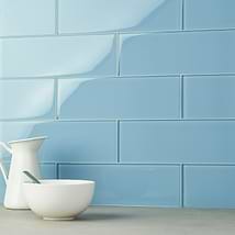 Loft Blue Gray 4x12 Polished Glass Subway Wall Tile