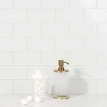 Loft Super White 3x6 Polished Glass Subway Wall Tile