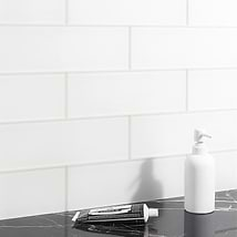 Loft Super White 4x12 Frosted Glass Subway Wall Tile