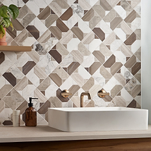 Isobel Russet Brown Polished Marble Luxury Mosaic Tile