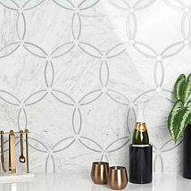 Celine Carrara White Polished Marble Mosaic Tile