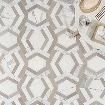 Mezzo Andente Beige Polished Marble Mosaic Tile