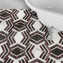 Mezzo Bordeaux Red Polished Marble Mosaic Tile