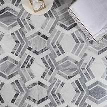 Mezzo Canta Gray Polished Marble Mosaic Tile