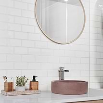 Nabi Subway Natural White 3x6 Glossy Glass Tile
