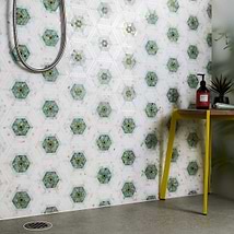 Ako Verde Green 6" Hexagon Marble Micro Mosaic Tile