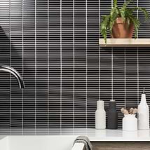 Kai Black 1x4" Tri-Stacked Matte Porcelain Mosaic Tile