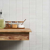 Kai Snow White 1x4" Tri-Stacked Glossy Porcelain Mosaic Tile