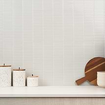 Kai White 1x4" Tri-Stacked Glossy Porcelain Mosaic Tile